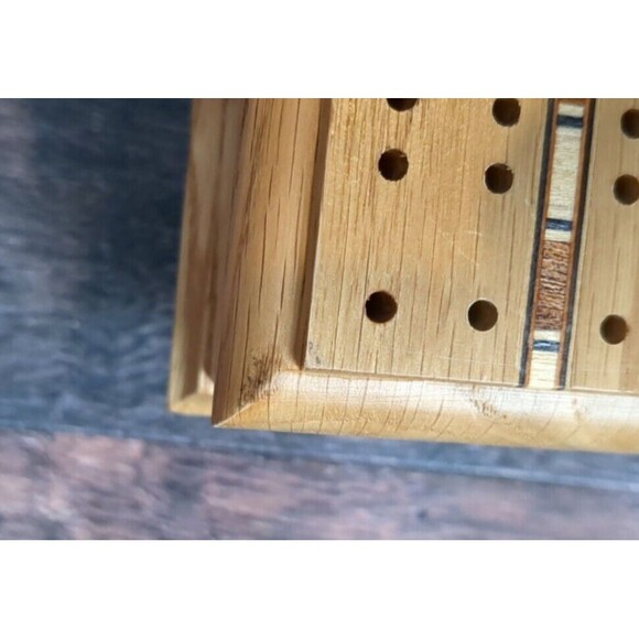 Jack Daniel's Coke Cribbage Board Wood Hinged Lid 3 Track Cards Complete EUC - Picture 2 of 8